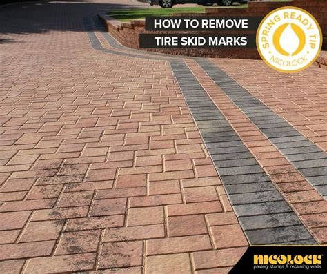 skid steer tire marks on driveway|tire marks on pavers.